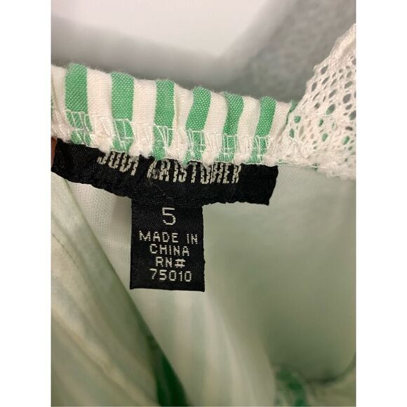 Jodi Kristopher Women's Striped Tie Waist Sleeveless Mini Dress Green Size 5 - Picture 6 of 9